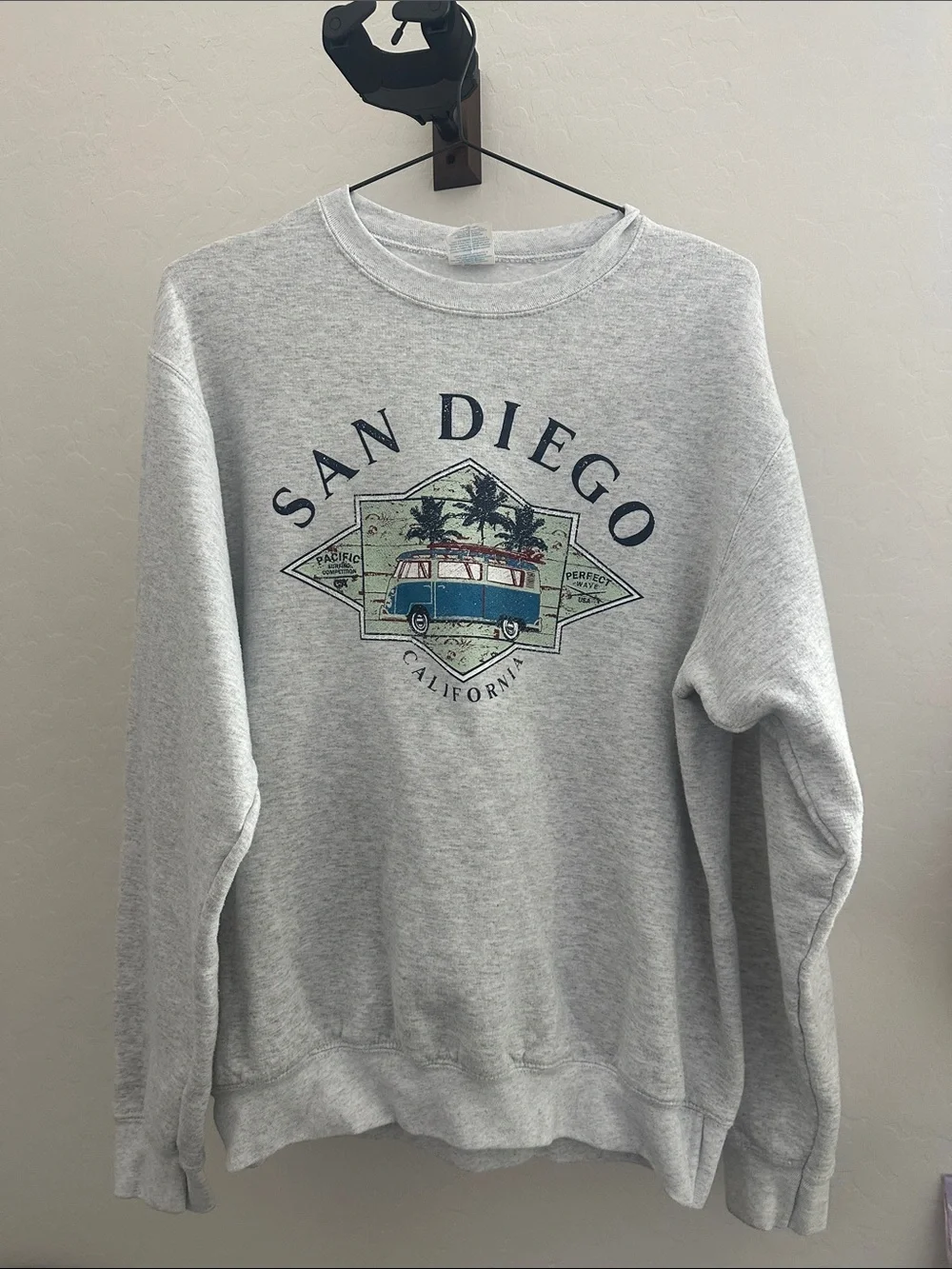 San Diego California Grey Graphic Crewneck Sweatshirt